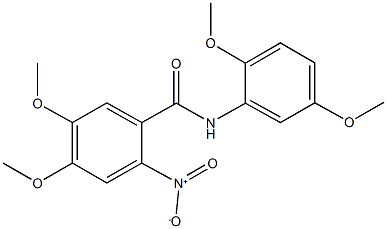 N-(2,5-dimethoxyphenyl)-2-nitro-4,5-dimethoxybenzamide Struktur