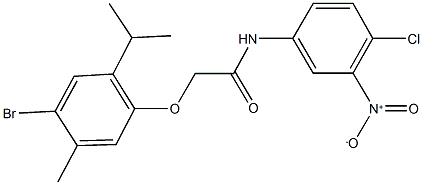 2-(4-bromo-2-isopropyl-5-methylphenoxy)-N-{4-chloro-3-nitrophenyl}acetamide Struktur