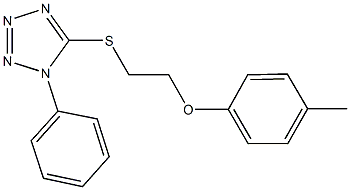 5-{[2-(4-methylphenoxy)ethyl]sulfanyl}-1-phenyl-1H-tetraazole Struktur