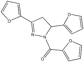 1-(2-furoyl)-3,5-di(2-furyl)-4,5-dihydro-1H-pyrazole Struktur