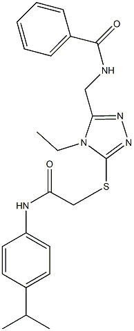 N-[(4-ethyl-5-{[2-(4-isopropylanilino)-2-oxoethyl]sulfanyl}-4H-1,2,4-triazol-3-yl)methyl]benzamide Struktur