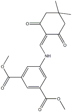 dimethyl 5-{[(4,4-dimethyl-2,6-dioxocyclohexylidene)methyl]amino}isophthalate Struktur