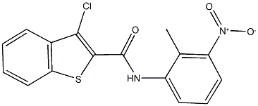 3-chloro-N-{3-nitro-2-methylphenyl}-1-benzothiophene-2-carboxamide Struktur