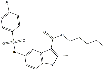 pentyl 5-{[(4-bromophenyl)sulfonyl]amino}-2-methyl-1-benzofuran-3-carboxylate Struktur