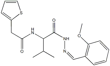 N-(1-{[2-(2-methoxybenzylidene)hydrazino]carbonyl}-2-methylpropyl)-2-thien-2-ylacetamide Struktur