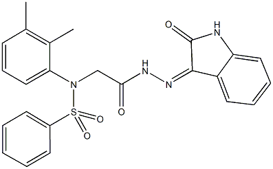 N-(2,3-dimethylphenyl)-N-{2-oxo-2-[2-(2-oxo-1,2-dihydro-3H-indol-3-ylidene)hydrazino]ethyl}benzenesulfonamide Struktur