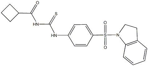 N-(cyclobutylcarbonyl)-N'-[4-(2,3-dihydro-1H-indol-1-ylsulfonyl)phenyl]thiourea Struktur