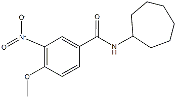 N-cycloheptyl-3-nitro-4-methoxybenzamide Struktur