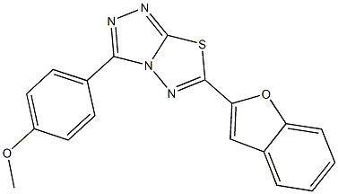 4-[6-(1-benzofuran-2-yl)[1,2,4]triazolo[3,4-b][1,3,4]thiadiazol-3-yl]phenyl methyl ether Struktur