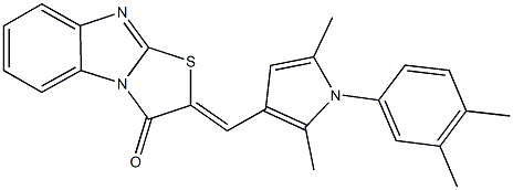 2-{[1-(3,4-dimethylphenyl)-2,5-dimethyl-1H-pyrrol-3-yl]methylene}[1,3]thiazolo[3,2-a]benzimidazol-3(2H)-one Struktur