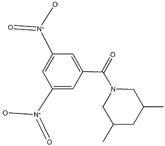 1-{3,5-bisnitrobenzoyl}-3,5-dimethylpiperidine Struktur