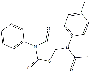 N-(2,4-dioxo-3-phenyl-1,3-thiazolidin-5-yl)-N-(4-methylphenyl)acetamide Struktur