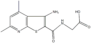 {[(3-amino-4,6-dimethylthieno[2,3-b]pyridin-2-yl)carbonyl]amino}acetic acid Struktur