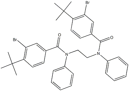 3-bromo-N-{2-[(3-bromo-4-tert-butylbenzoyl)anilino]ethyl}-4-tert-butyl-N-phenylbenzamide Struktur