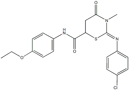 2-[(4-chlorophenyl)imino]-N-(4-ethoxyphenyl)-3-methyl-4-oxo-1,3-thiazinane-6-carboxamide Struktur