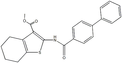 methyl 2-[([1,1'-biphenyl]-4-ylcarbonyl)amino]-4,5,6,7-tetrahydro-1-benzothiophene-3-carboxylate Struktur