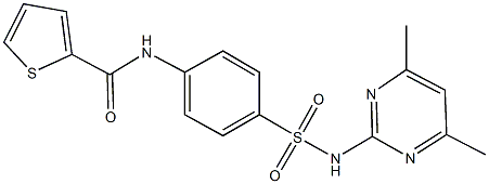 N-(4-{[(4,6-dimethylpyrimidin-2-yl)amino]sulfonyl}phenyl)thiophene-2-carboxamide Struktur