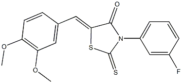 5-(3,4-dimethoxybenzylidene)-3-(3-fluorophenyl)-2-thioxo-1,3-thiazolidin-4-one Struktur