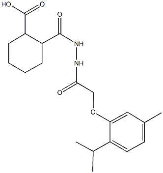 2-({2-[(2-isopropyl-5-methylphenoxy)acetyl]hydrazino}carbonyl)cyclohexanecarboxylic acid Struktur