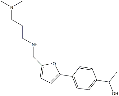 1-{4-[5-({[3-(dimethylamino)propyl]amino}methyl)-2-furyl]phenyl}ethanol Struktur