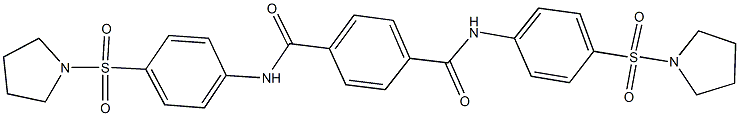 N~1~,N~4~-bis[4-(1-pyrrolidinylsulfonyl)phenyl]terephthalamide Struktur