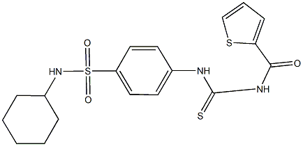 N-cyclohexyl-4-({[(2-thienylcarbonyl)amino]carbothioyl}amino)benzenesulfonamide Struktur