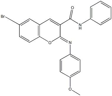 6-bromo-2-[(4-methoxyphenyl)imino]-N-phenyl-2H-chromene-3-carboxamide Struktur