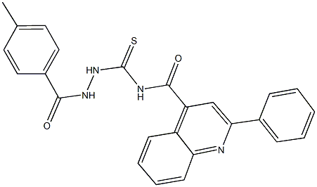 N-{[2-(4-methylbenzoyl)hydrazino]carbothioyl}-2-phenyl-4-quinolinecarboxamide Struktur