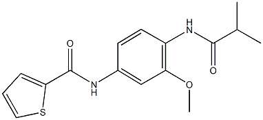 N-[4-(isobutyrylamino)-3-methoxyphenyl]-2-thiophenecarboxamide Struktur