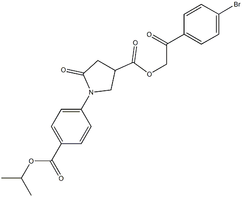 2-(4-bromophenyl)-2-oxoethyl 1-[4-(isopropoxycarbonyl)phenyl]-5-oxo-3-pyrrolidinecarboxylate Struktur