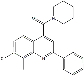 7-chloro-8-methyl-2-phenyl-4-(1-piperidinylcarbonyl)quinoline Struktur