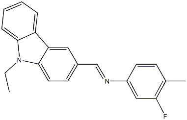 N-[(9-ethyl-9H-carbazol-3-yl)methylene]-N-(3-fluoro-4-methylphenyl)amine Struktur