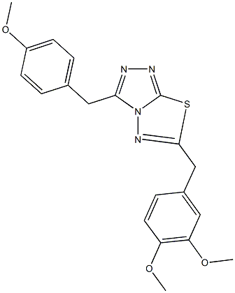 6-(3,4-dimethoxybenzyl)-3-(4-methoxybenzyl)[1,2,4]triazolo[3,4-b][1,3,4]thiadiazole Struktur