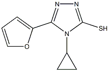 4-cyclopropyl-5-(2-furyl)-4H-1,2,4-triazol-3-yl hydrosulfide Struktur