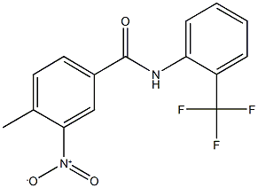 3-nitro-4-methyl-N-[2-(trifluoromethyl)phenyl]benzamide Struktur