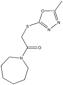 2-(1-azepanyl)-2-oxoethyl 5-methyl-1,3,4-oxadiazol-2-yl sulfide Struktur