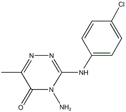 4-amino-3-[(4-chlorophenyl)amino]-6-methyl-1,2,4-triazin-5(4H)-one Struktur