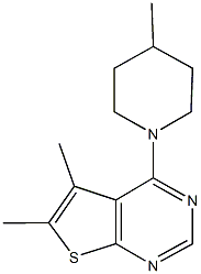 5,6-dimethyl-4-(4-methyl-1-piperidinyl)thieno[2,3-d]pyrimidine Struktur