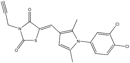 5-{[1-(3,4-dichlorophenyl)-2,5-dimethyl-1H-pyrrol-3-yl]methylene}-3-(2-propynyl)-1,3-thiazolidine-2,4-dione Struktur