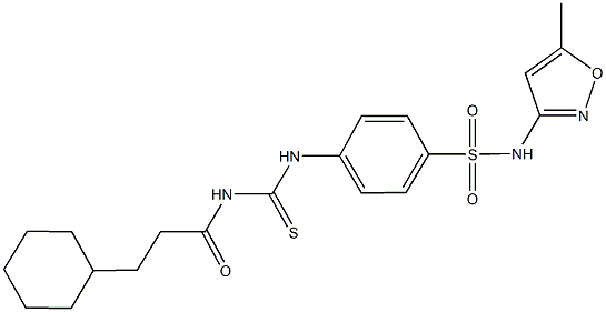 4-({[(3-cyclohexylpropanoyl)amino]carbothioyl}amino)-N-(5-methyl-3-isoxazolyl)benzenesulfonamide Struktur