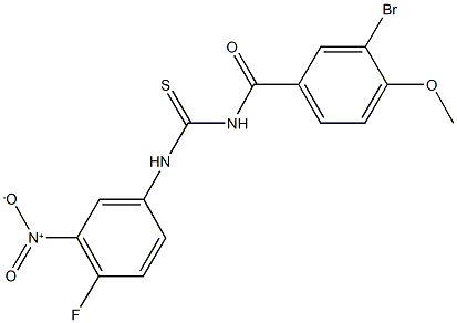 N-(3-bromo-4-methoxybenzoyl)-N'-{4-fluoro-3-nitrophenyl}thiourea Struktur