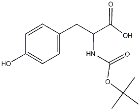 N-(tert-butoxycarbonyl)-4-hydroxyphenylalanine Struktur