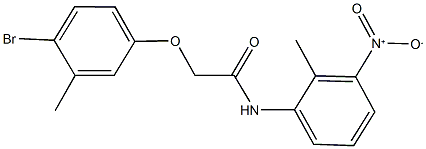 2-(4-bromo-3-methylphenoxy)-N-{3-nitro-2-methylphenyl}acetamide Struktur