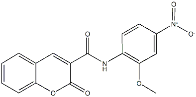 N-[4-nitro-2-(methyloxy)phenyl]-2-oxo-2H-chromene-3-carboxamide Struktur