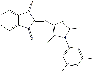 2-{[1-(3,5-dimethylphenyl)-2,5-dimethyl-1H-pyrrol-3-yl]methylene}-1H-indene-1,3(2H)-dione Struktur