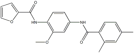 N-{4-[(2,4-dimethylbenzoyl)amino]-2-methoxyphenyl}-2-furamide Struktur