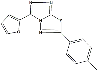 3-(2-furyl)-6-(4-methylphenyl)[1,2,4]triazolo[3,4-b][1,3,4]thiadiazole Struktur