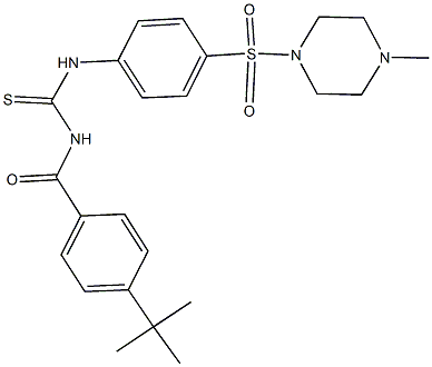 N-(4-tert-butylbenzoyl)-N'-{4-[(4-methyl-1-piperazinyl)sulfonyl]phenyl}thiourea Struktur