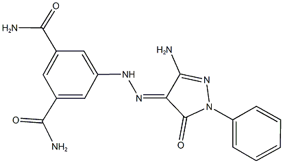 5-[2-(3-amino-5-oxo-1-phenyl-1,5-dihydro-4H-pyrazol-4-ylidene)hydrazino]isophthalamide Struktur