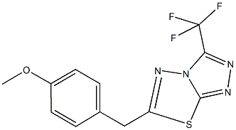 methyl 4-{[3-(trifluoromethyl)[1,2,4]triazolo[3,4-b][1,3,4]thiadiazol-6-yl]methyl}phenyl ether Struktur